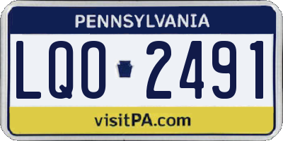 PA license plate LQO2491