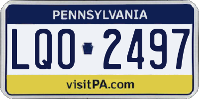 PA license plate LQO2497