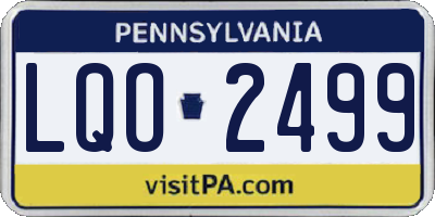PA license plate LQO2499