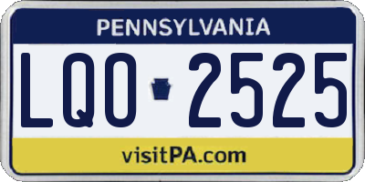 PA license plate LQO2525