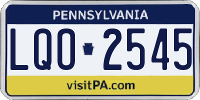 PA license plate LQO2545