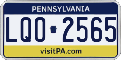 PA license plate LQO2565