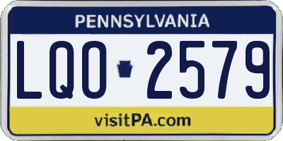 PA license plate LQO2579