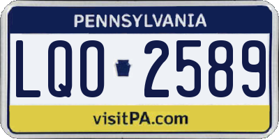 PA license plate LQO2589