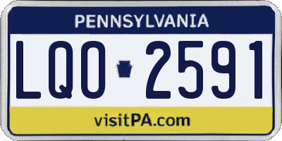PA license plate LQO2591