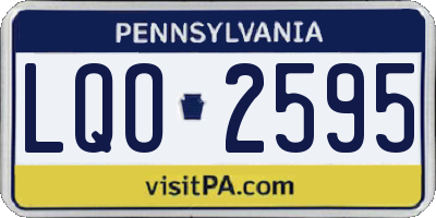 PA license plate LQO2595