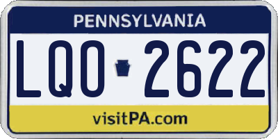 PA license plate LQO2622
