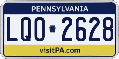 PA license plate LQO2628