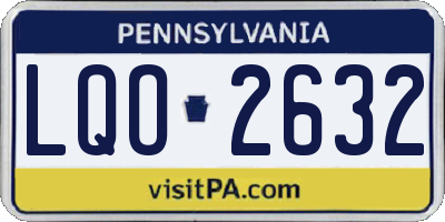 PA license plate LQO2632