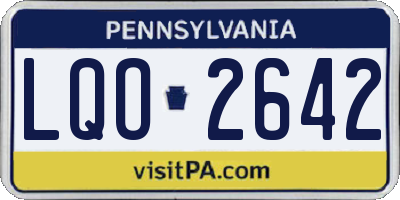 PA license plate LQO2642