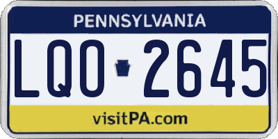 PA license plate LQO2645