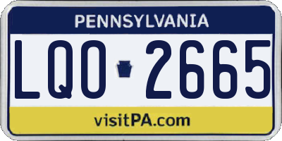 PA license plate LQO2665