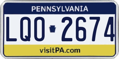 PA license plate LQO2674