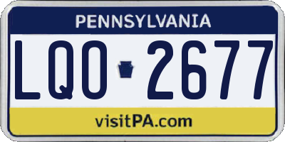 PA license plate LQO2677