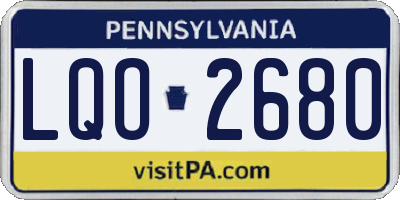 PA license plate LQO2680