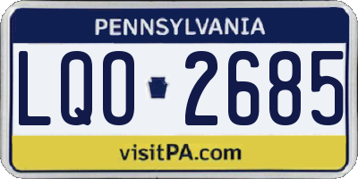 PA license plate LQO2685