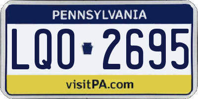 PA license plate LQO2695