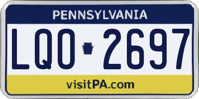 PA license plate LQO2697