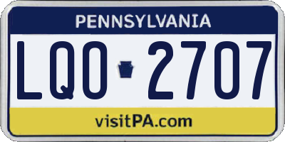 PA license plate LQO2707