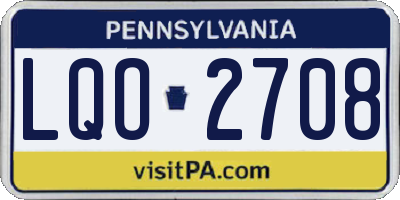 PA license plate LQO2708