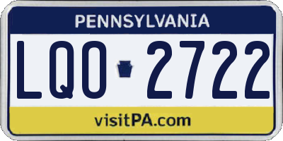 PA license plate LQO2722