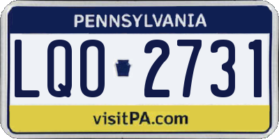 PA license plate LQO2731