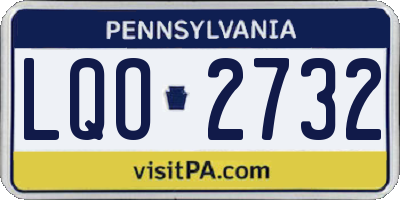 PA license plate LQO2732