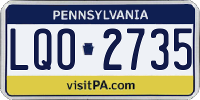 PA license plate LQO2735