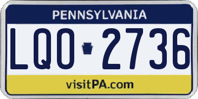 PA license plate LQO2736