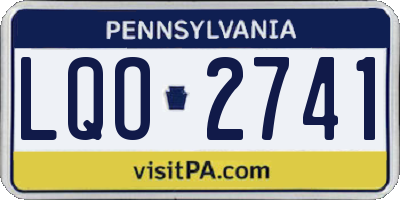 PA license plate LQO2741