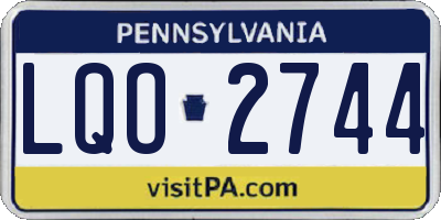 PA license plate LQO2744