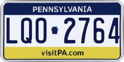 PA license plate LQO2764