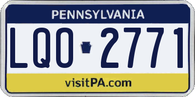 PA license plate LQO2771