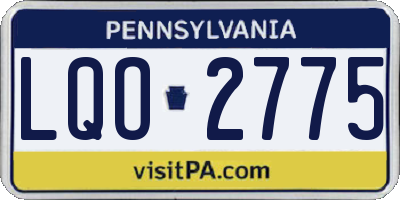 PA license plate LQO2775