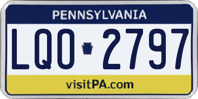 PA license plate LQO2797