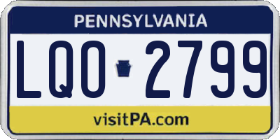PA license plate LQO2799