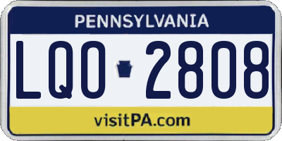 PA license plate LQO2808