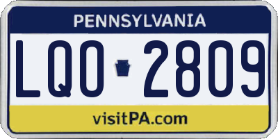 PA license plate LQO2809
