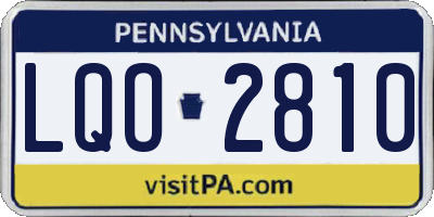 PA license plate LQO2810