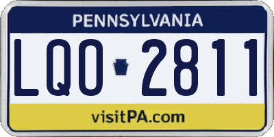 PA license plate LQO2811