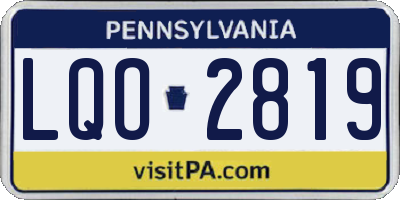 PA license plate LQO2819