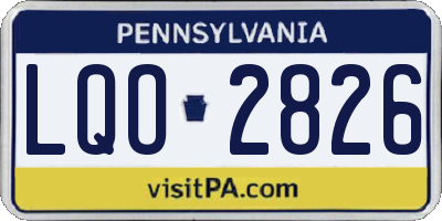 PA license plate LQO2826
