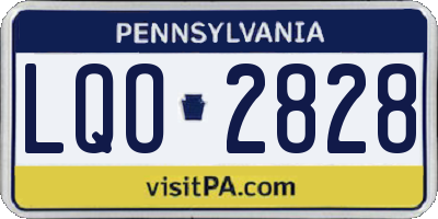 PA license plate LQO2828