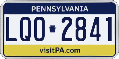 PA license plate LQO2841