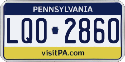 PA license plate LQO2860