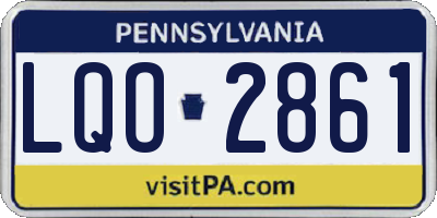 PA license plate LQO2861