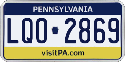PA license plate LQO2869