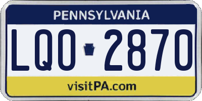 PA license plate LQO2870