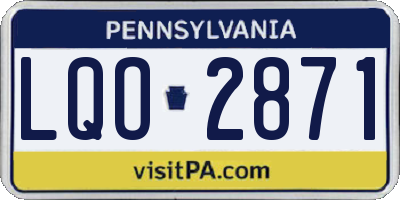PA license plate LQO2871