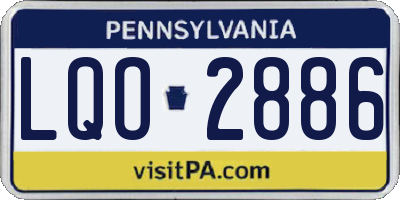 PA license plate LQO2886